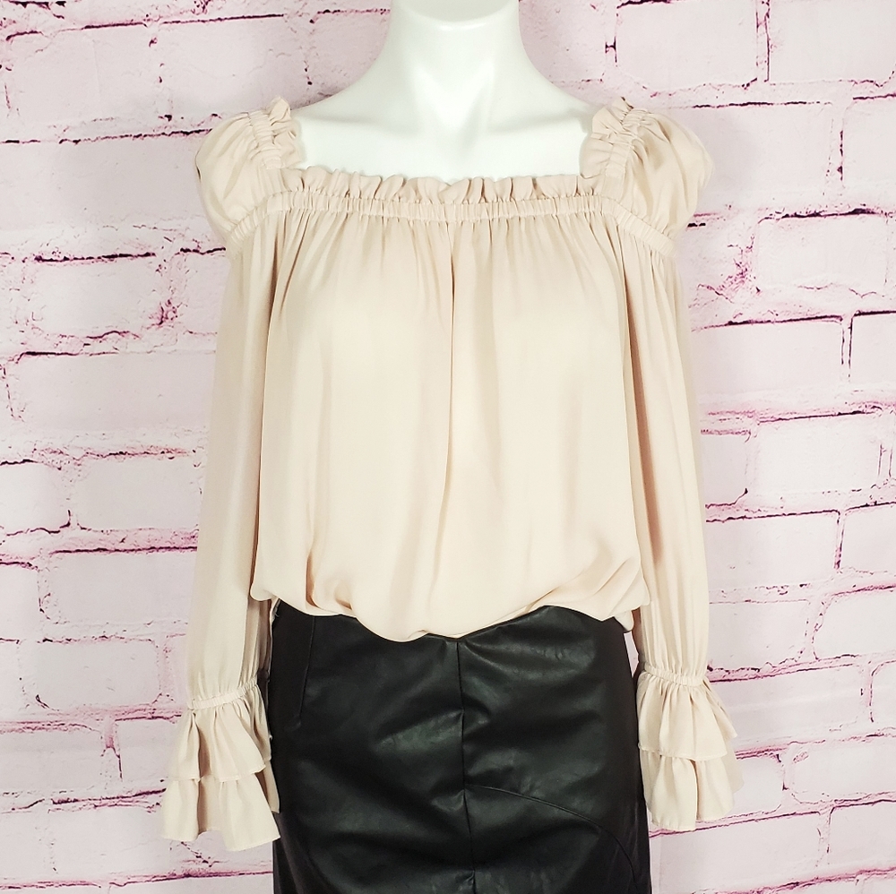CeCe Blush Peasant Blouse